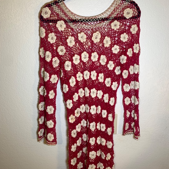 Vintage 70’s hand crochet hippie mini dress - Picture 5 of 5
